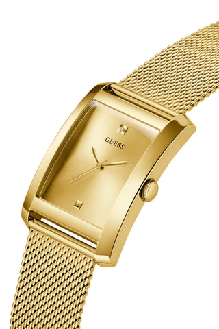 Montre à quartz en acier et diamant