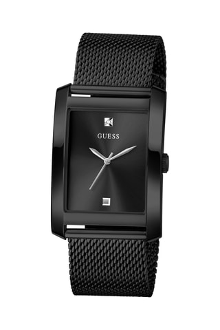 Montre à quartz en acier et diamant