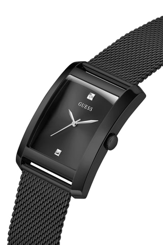 Montre à quartz en acier et diamant