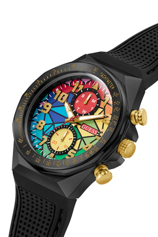 Montre à quartz en silicone - Tachymètre - Noir