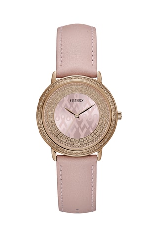 Montre à quartz en cuir - Rose et doré