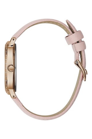 Montre à quartz en cuir - Rose et doré
