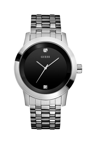 Montre à quartz en acier et diamant