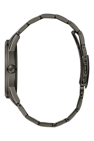 Montre à quartz en acier recyclé et diamant