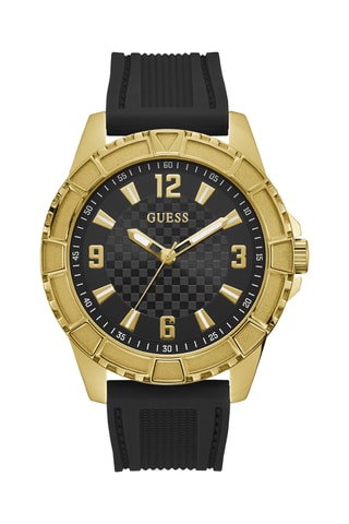 Montre à quartz en silicone - Noir et doré