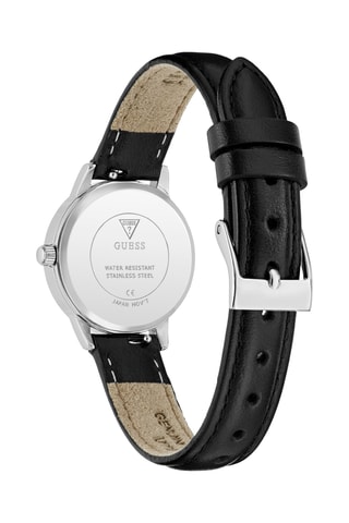Coffret montre à quartz et bracelets en cuir et silicone - Noir et blanc