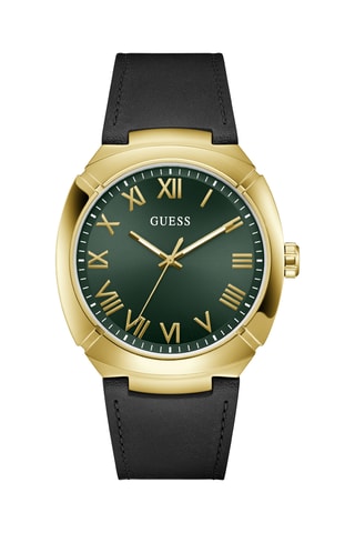 Montre à quartz en cuir - Noir et doré