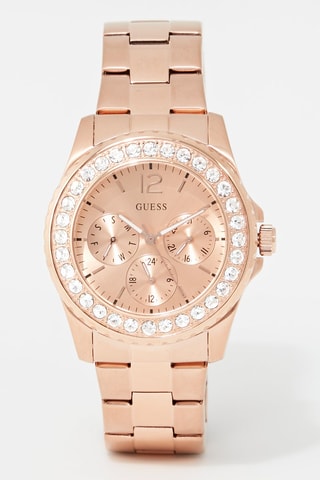Montre à quartz en acier Chronographe - Doré rose