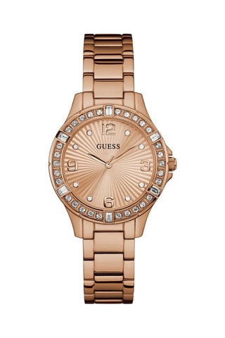 Montre à quartz en acier Doré rose