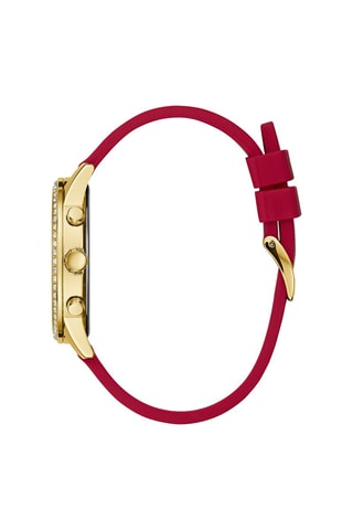 Montre à quartz en silicone - Chronographe - Rouge et doré
