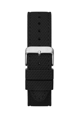 Montre à quartz en silicone - Noir et argenté