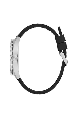 Montre à quartz en silicone - Noir et argenté