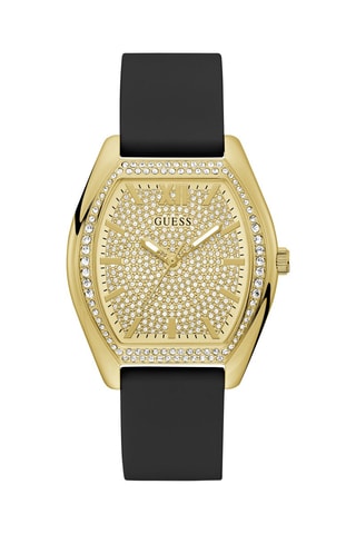 Montre à quartz en silicone - Noir et doré