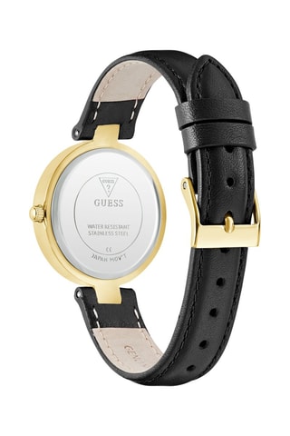 Montre à quartz en cuir - Noir et doré