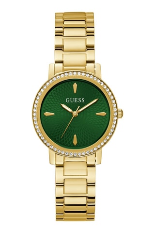 Montre à quartz en acier - Doré et vert