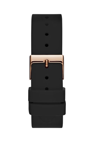 Montre à quartz en silicone - Chronographe - Noir et doré rose