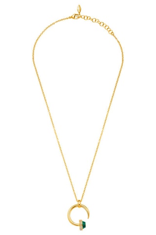 Collier doré à l'or jaune - Malachite