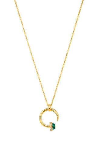 Collier doré à l'or jaune - Malachite