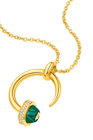 Collier doré à l'or jaune - Malachite