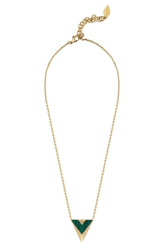 Collier doré à l'or jaune - Malachite