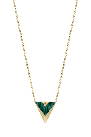 Collier doré à l'or jaune - Malachite