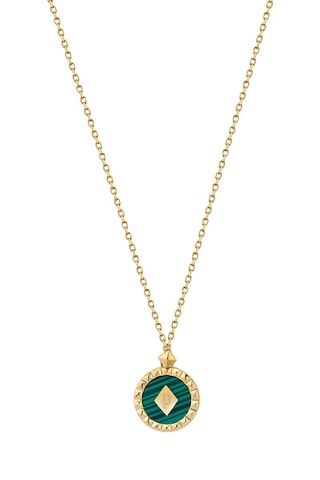 Collier doré à l'or jaune - Malachite