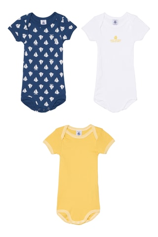 3 bodys - Jaune et bleu foncé