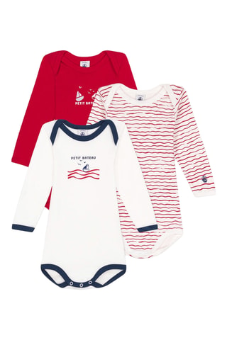 3 bodys - Rouge et blanc