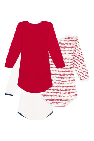 3 bodys - Rouge et blanc