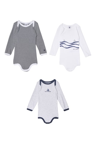 3 bodys - Blanc et bleu marine