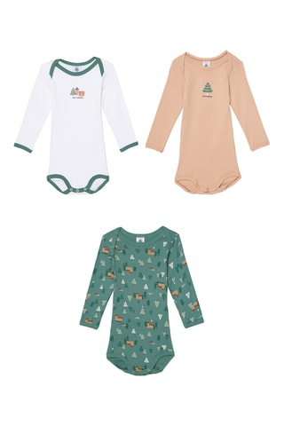 3 bodys - Marron clair et vert