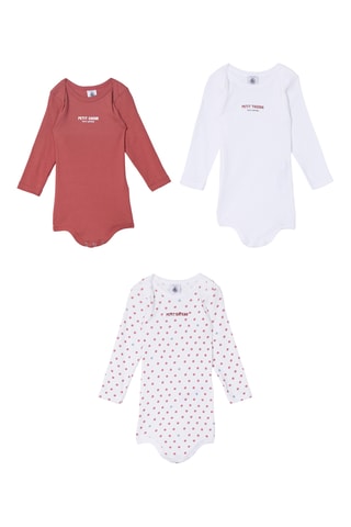 3 bodys - Blanc et bordeaux