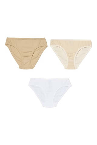 3 culottes - Blanc et marron
