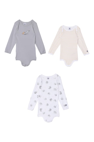 3 bodys - Gris foncé et blanc