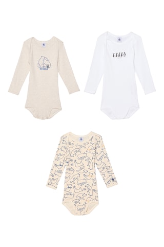 3 bodys - Blanc et beige