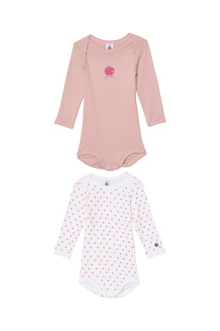 2 bodys - Rose et blanc