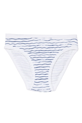 3 culottes - Bleu-gris et blanc