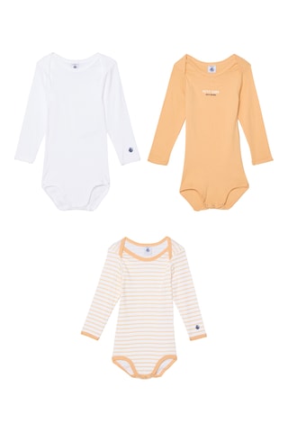 3 bodys - Orange et blanc