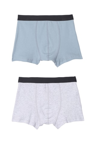 2 boxers - Gris et bleu