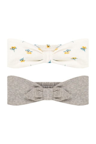 2 bandeaux pour cheveux - Blanc et gris