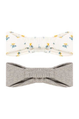 2 bandeaux pour cheveux - Blanc et gris