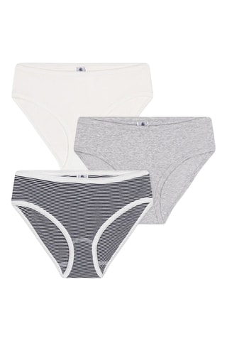 3 culottes - Blanc et gris