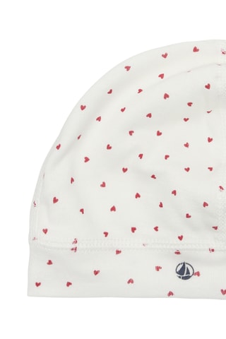 Bonnet de naissance - Blanc et rouge