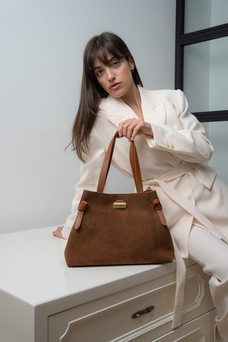 Bolso shopper de piel Gina Vera - Camel