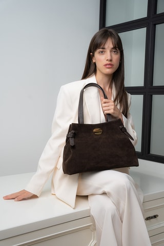 Bolso shopper de piel Gina Vera - Marrón