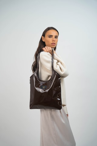 Bolso de piel Neven - Marrón