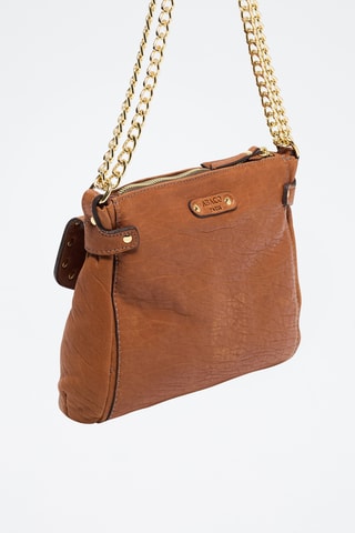 Bandolera de piel de cordero Yasmine - Camel