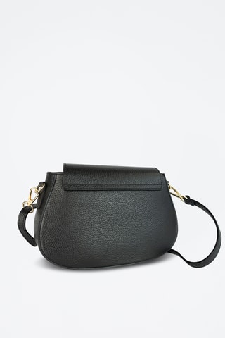 Bandolera de piel FAE  - Negro