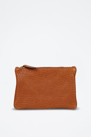 Bolso de mano de piel de cordero Zoé - Marrón