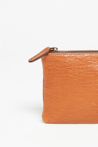 Bolso de mano de piel de cordero Zoé - Marrón